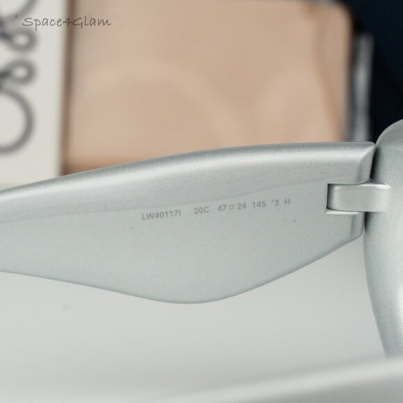 Loewe Women Sunglasses LW40117I 20C Silver Grey Smoke Mirror Cat Eye BRAND NEW main image 5
